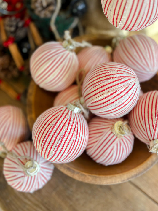 Set of 3 Ticking Ribbon Ball Ornaments