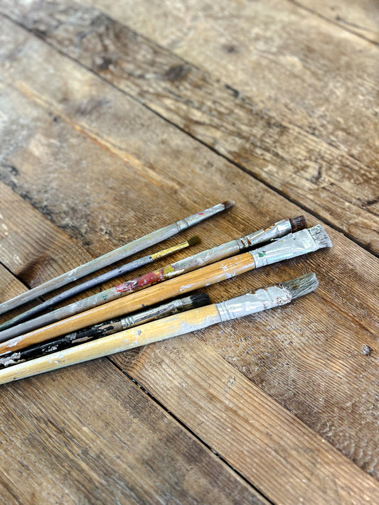 6 Vintage Artists Brushes