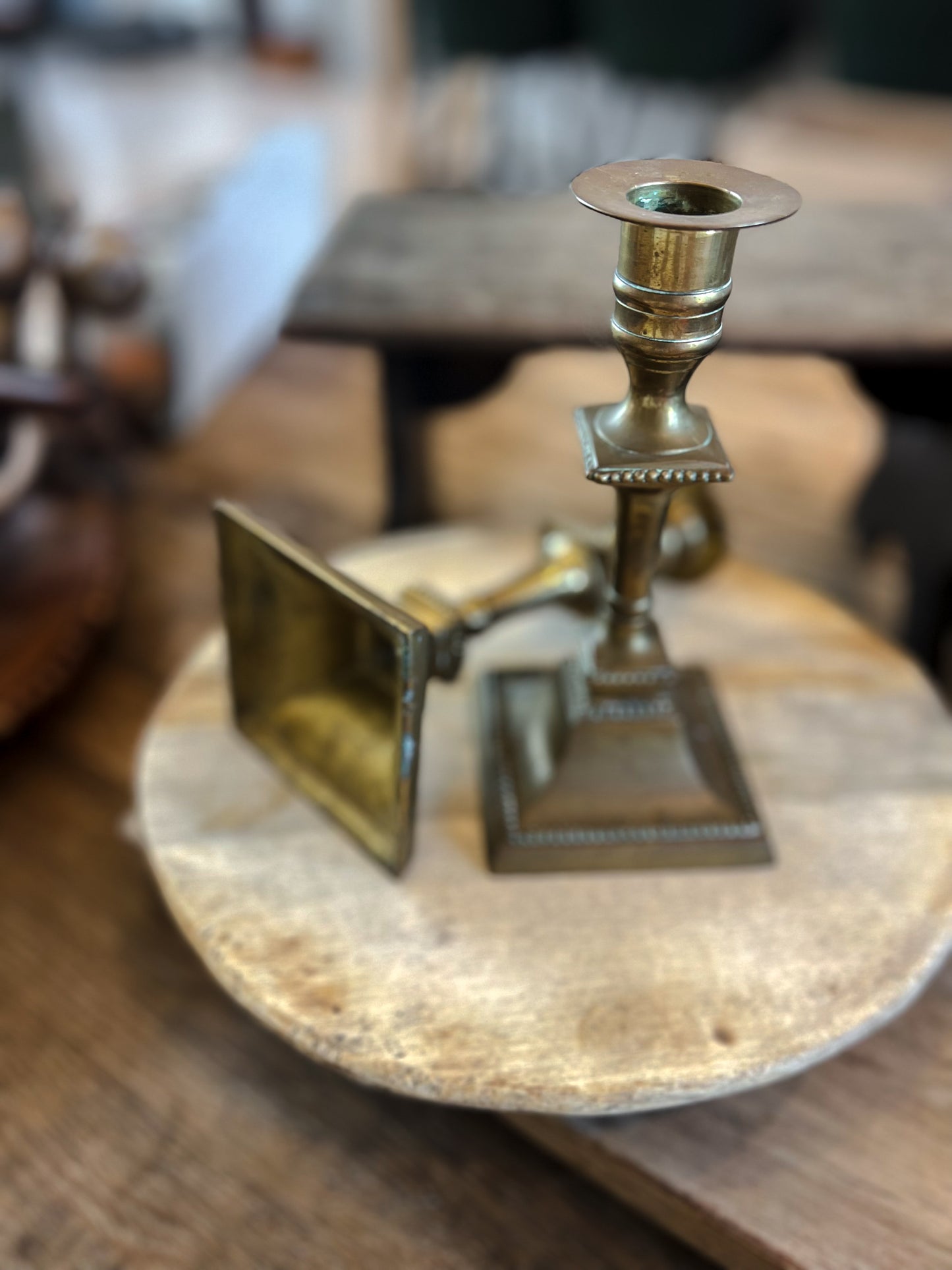Set of Vintage French Brass Candlesticks