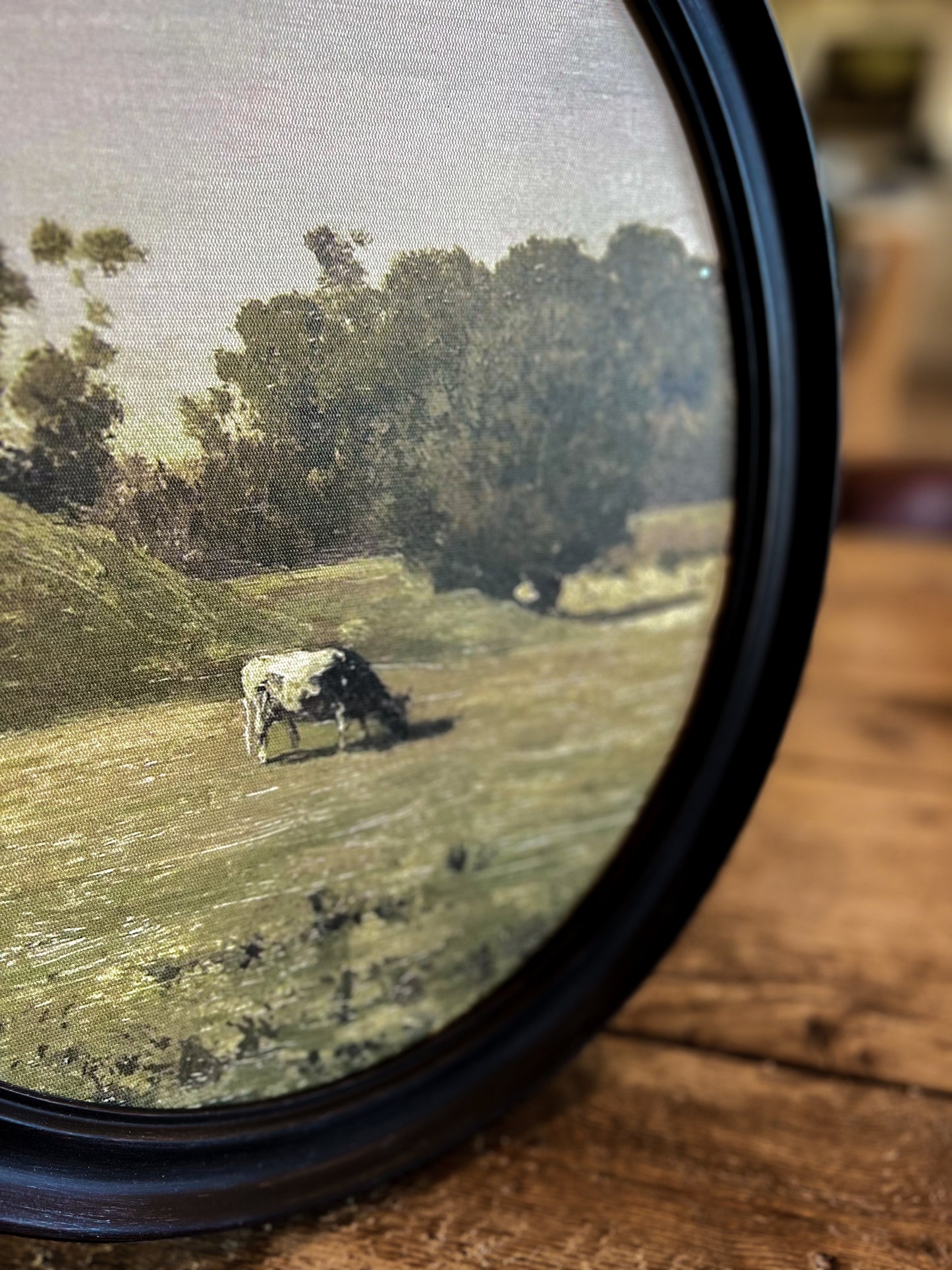 Reproduction French Framed Art: Cow at Pasture