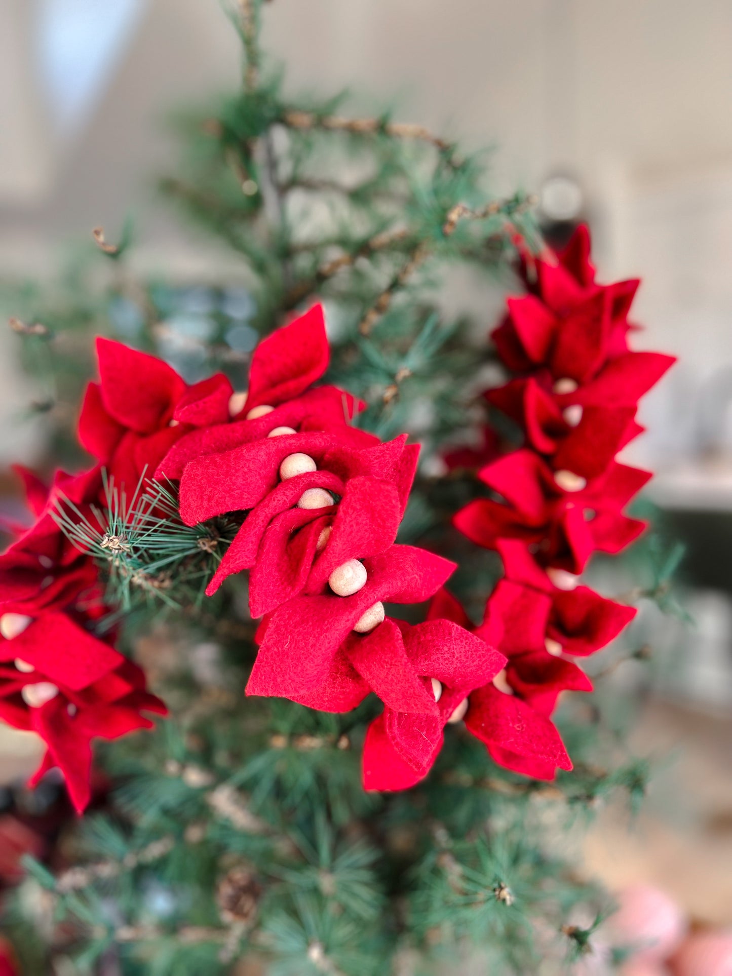 Felt Poinsettia Garland