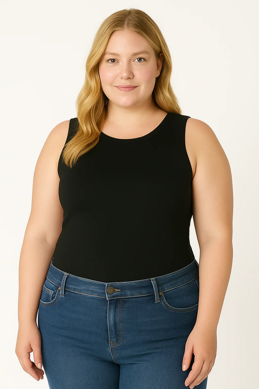 SJ Essential Boat Neck Tank - Black