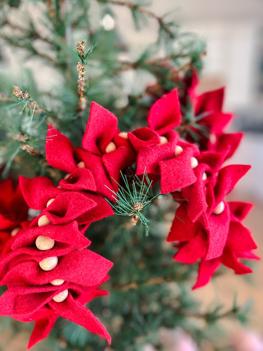 Felt Poinsettia Garland