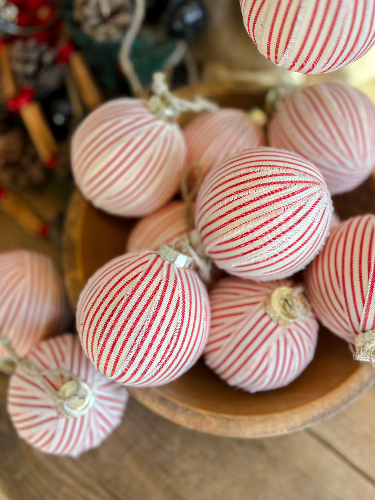 Set of 3 Ticking Ribbon Ball Ornaments