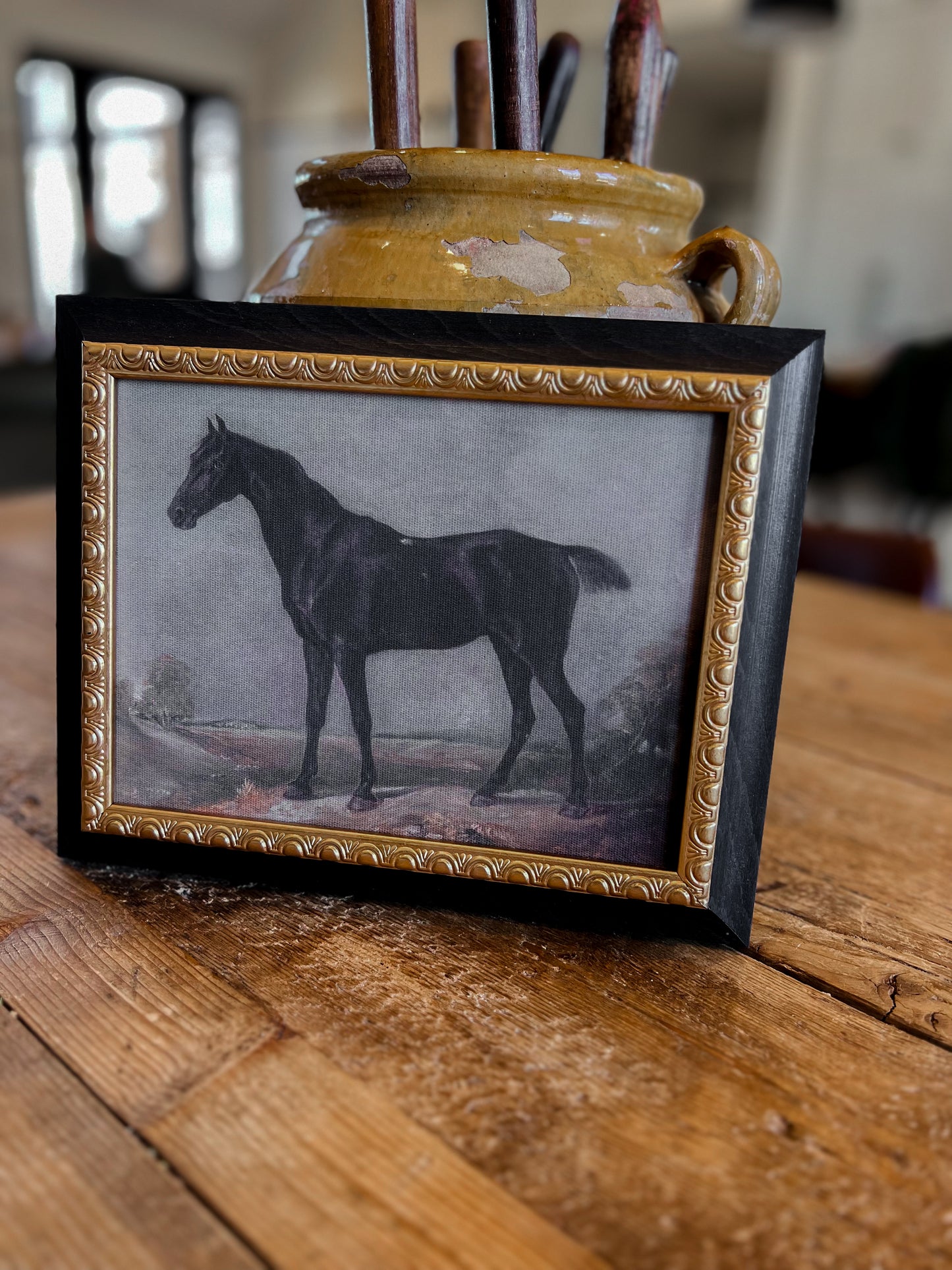 Reproduction French Framed Art: Gilded Horse