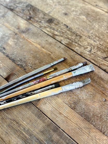 6 Vintage Artists Brushes