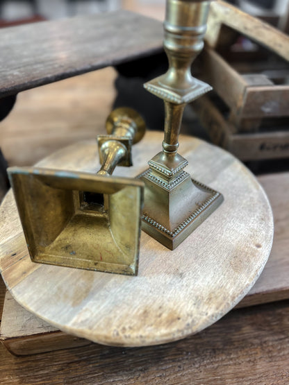 Set of Vintage French Brass Candlesticks