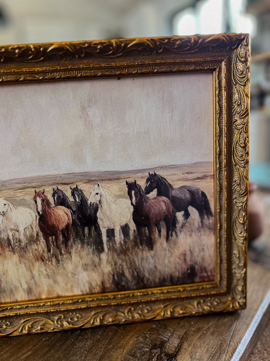 Reproduction French Framed Art: Wild Horses