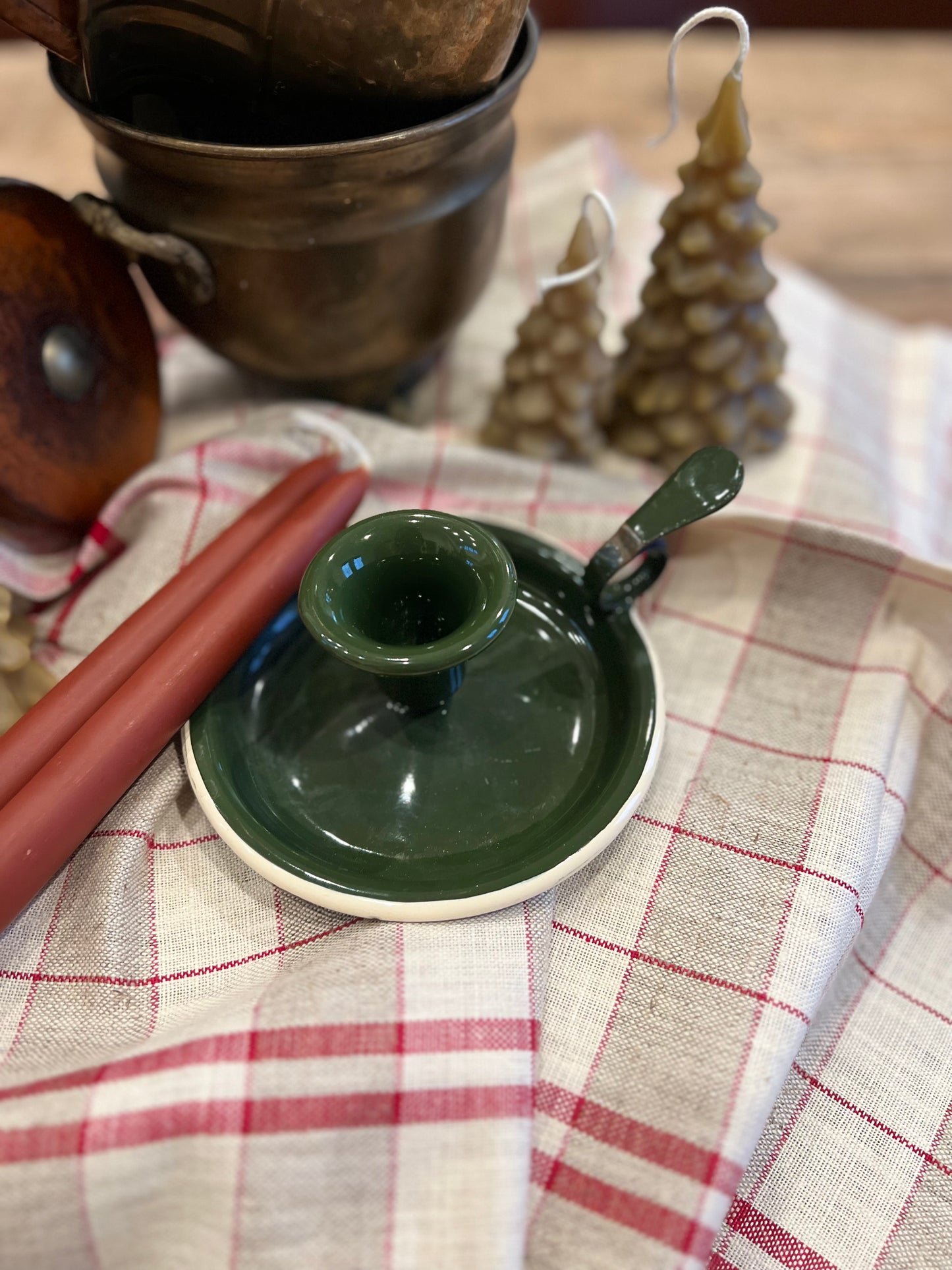 10" Beeswax Taper Candles - Red - Set of 2