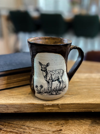 Handcrafted Pottery Mug - Deer 2