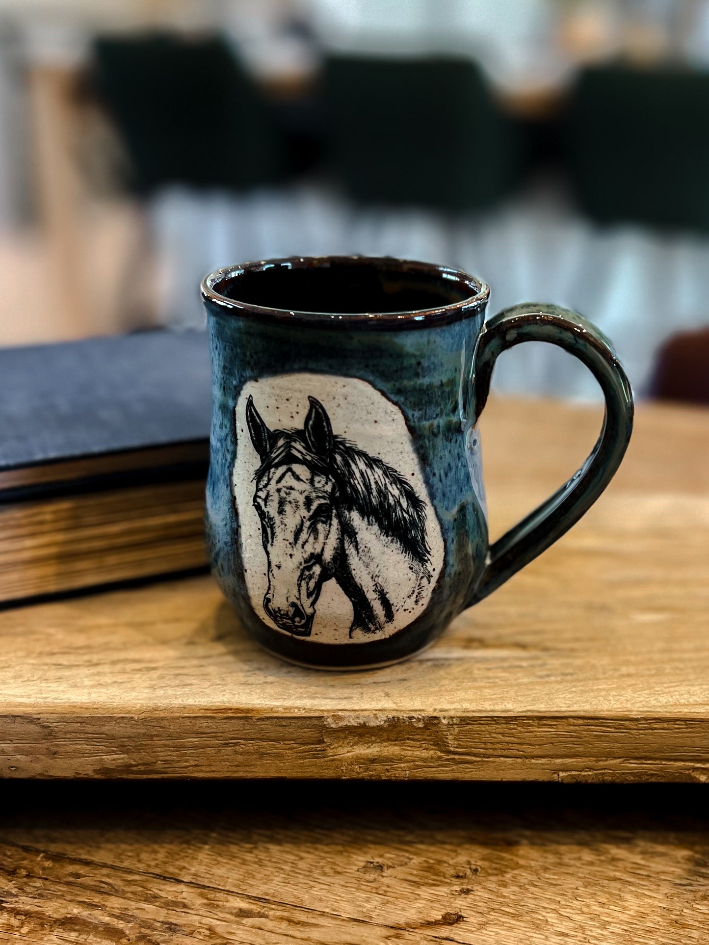 Handcrafted Pottery Mug - Horse 1