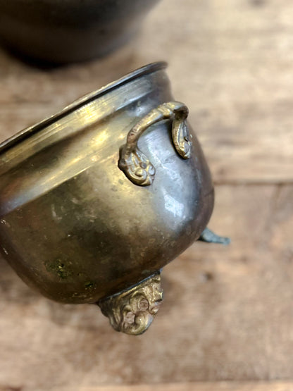 Footed Brass Pot