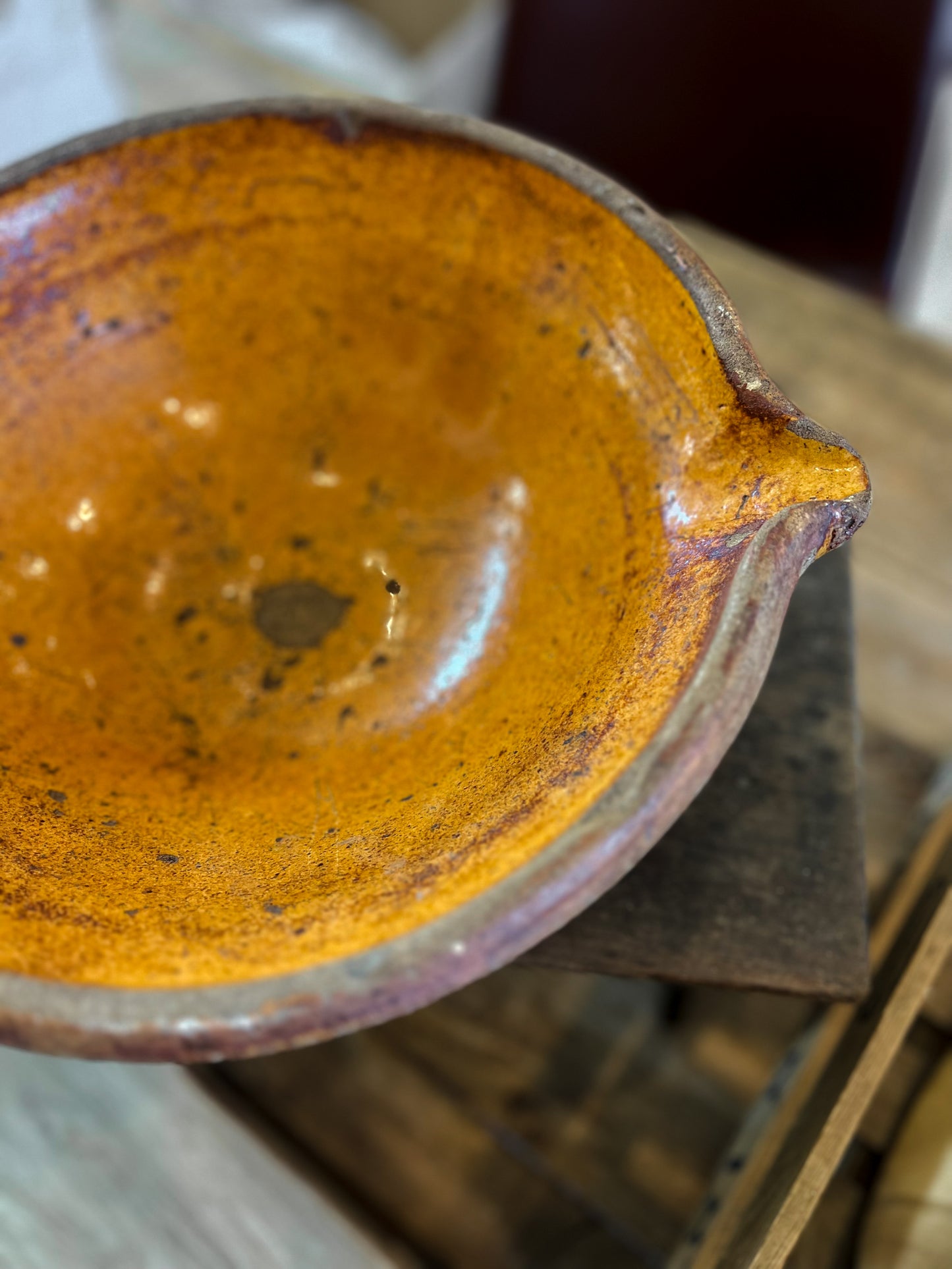 French Ochre Glazed Baking Bowl
