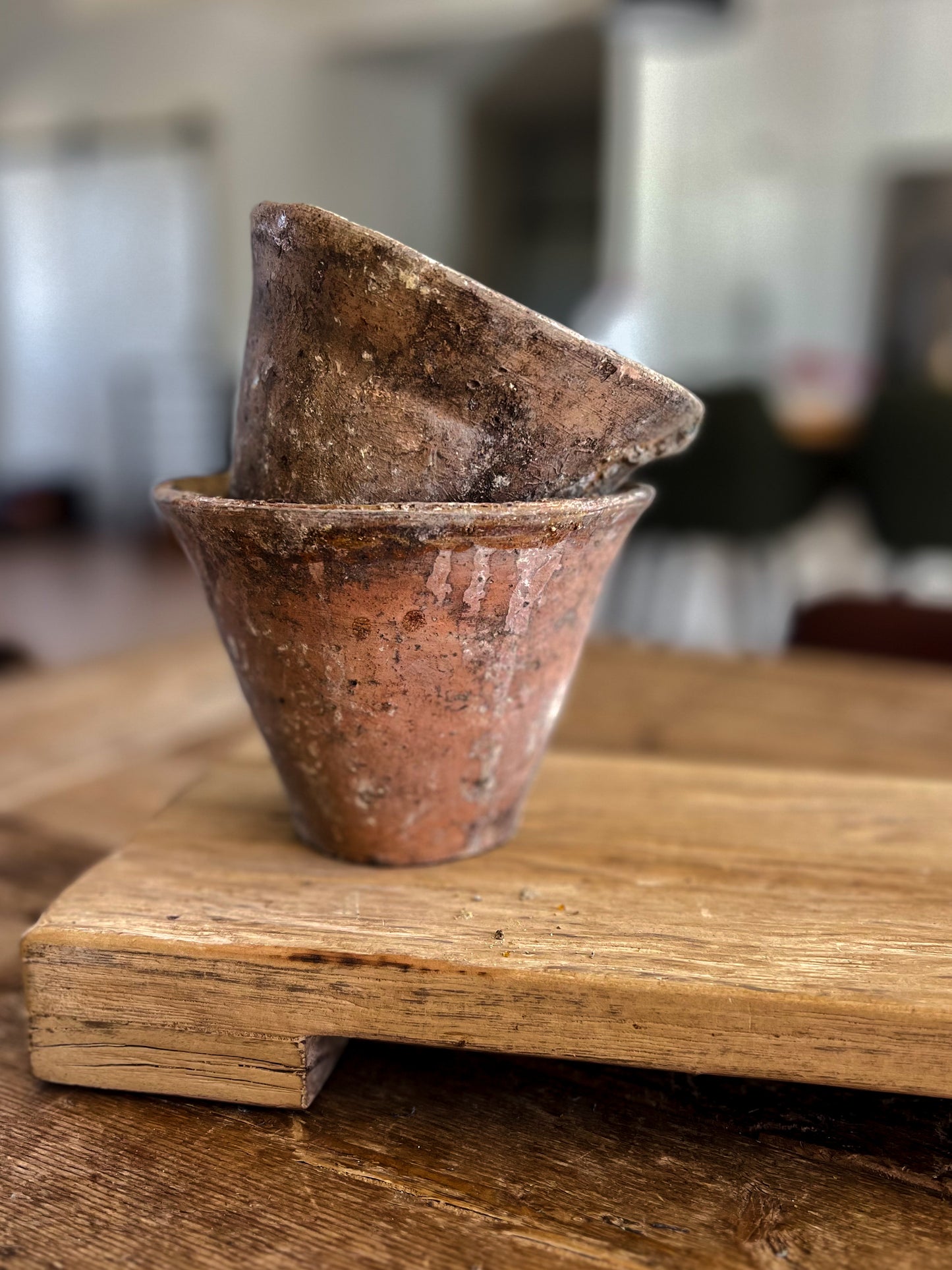 Set of 2 Pine Resin Pottery Pots
