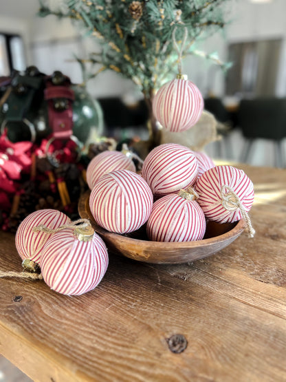 Set of 3 Ticking Ribbon Ball Ornaments