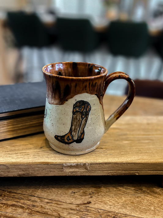 Handcrafted Pottery Mug - Cowboy