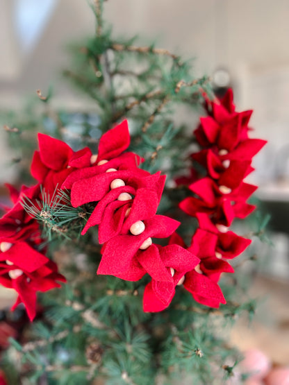 Felt Poinsettia Garland