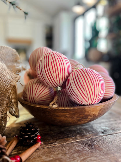 Set of 3 Ticking Ribbon Ball Ornaments