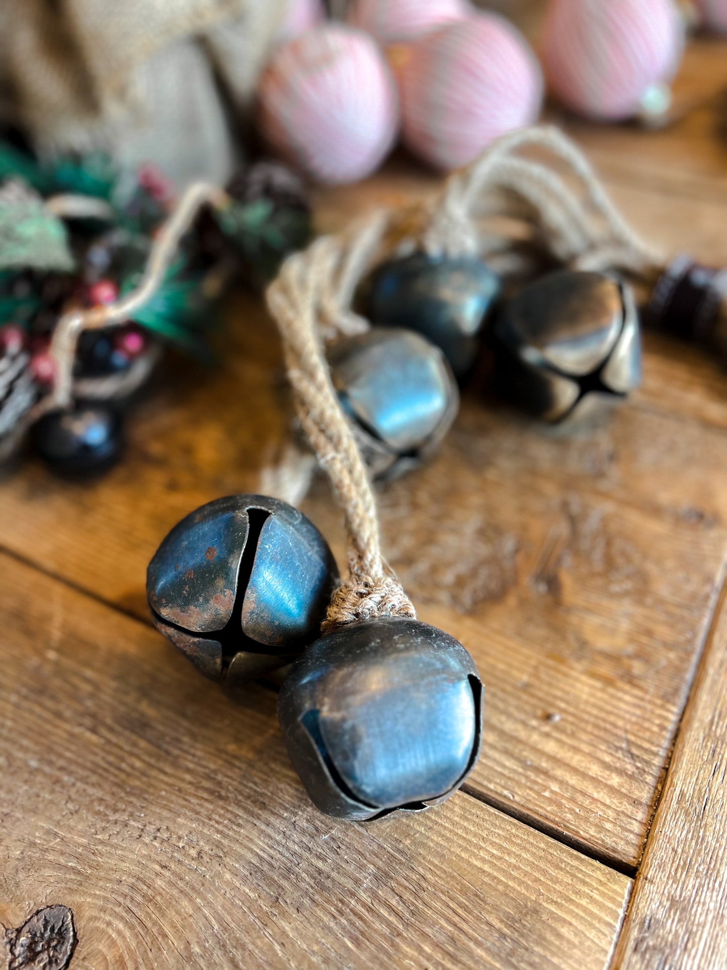 Christmas Bells on Jute Rope