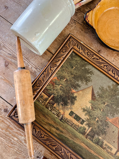 French Oil Painting in Wooden Frame