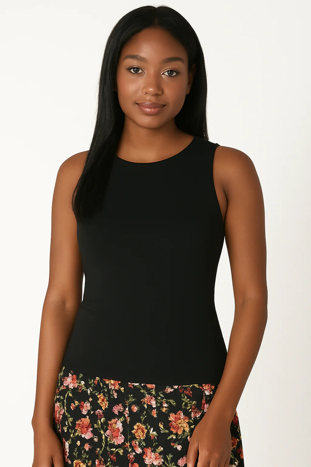 SJ Essential Boat Neck Tank - Black