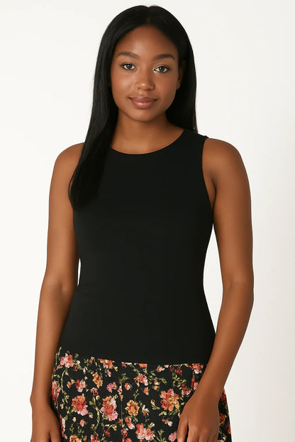 SJ Essential Boat Neck Tank - Black