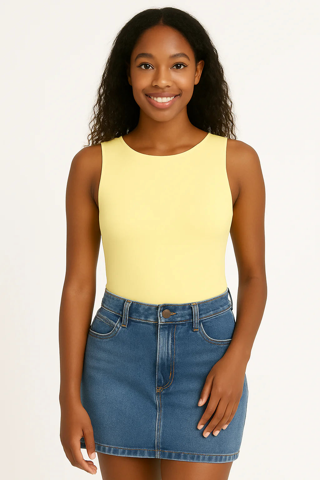 SJ Essential Boat Neck Tank - Butter Yellow